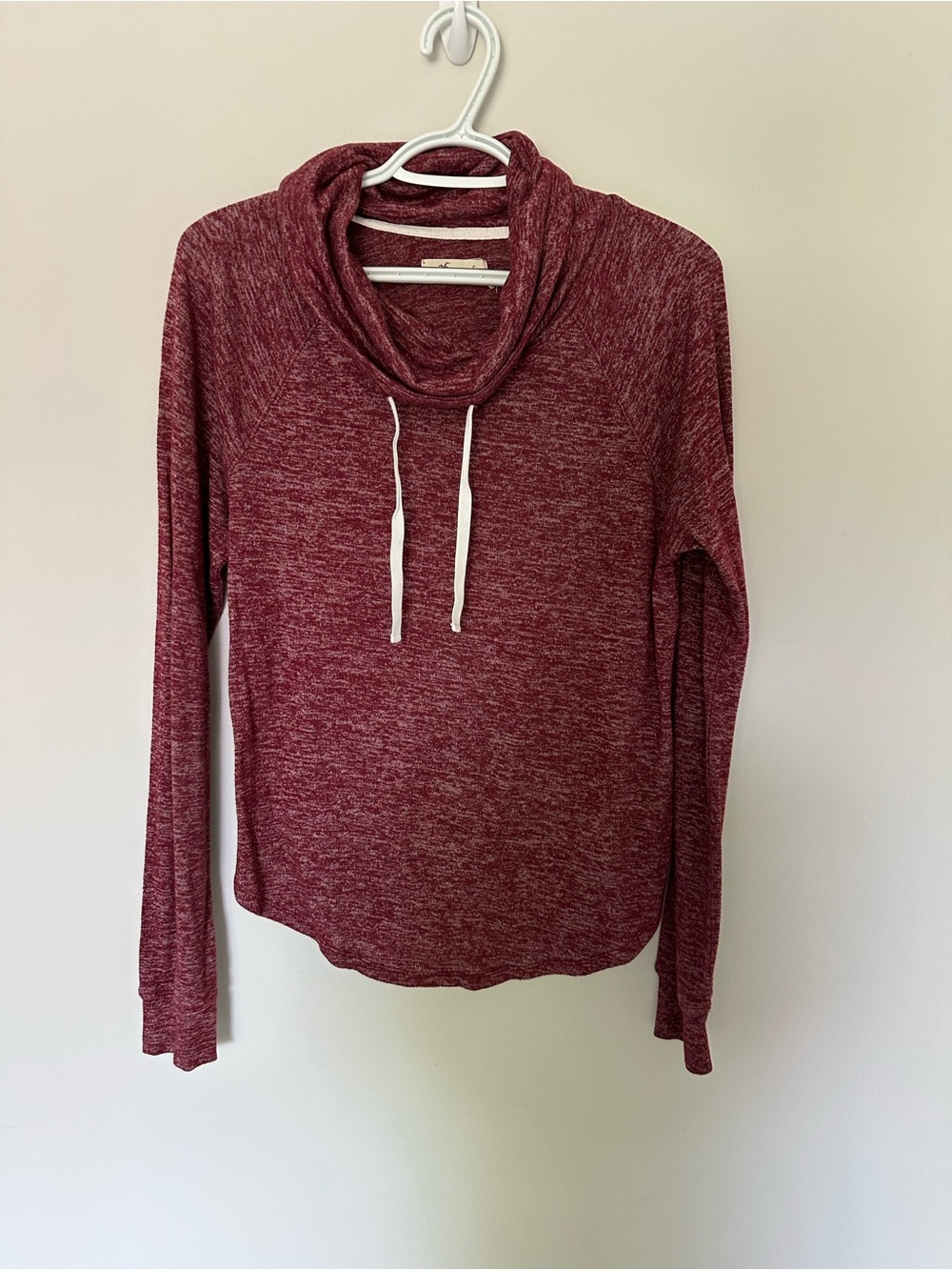 Hollister Marled Wine Red Cowl Neck Pullover